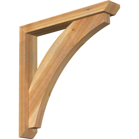 Thorton Slat Rough Sawn Bracket W/ Offset Brace, Western Red Cedar, 4W X 26D X 26H